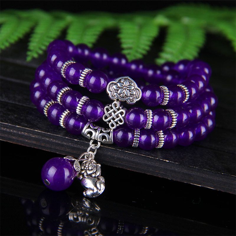 Pulsera de la riqueza Pixiu de amatista Mythstone 