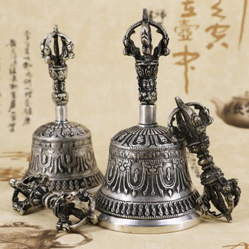 Mythstone Tibetan Meditation Bell and Vajra Dorje Copper Decoration Set