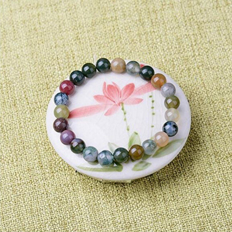 Mythstones  India Agate Beads Luck Yoga Bracelet