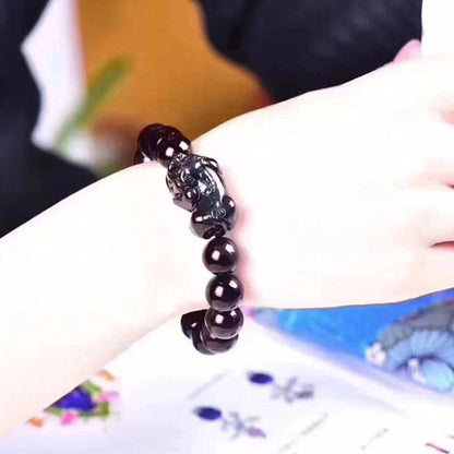 Mythstone FengShui PiXiu Rainbow Obsidian Luck Bracelet