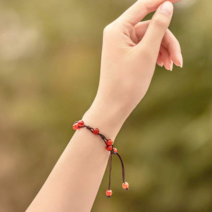 MythStone Red Agate Moss Agate Cinnabar Calm Bracelet