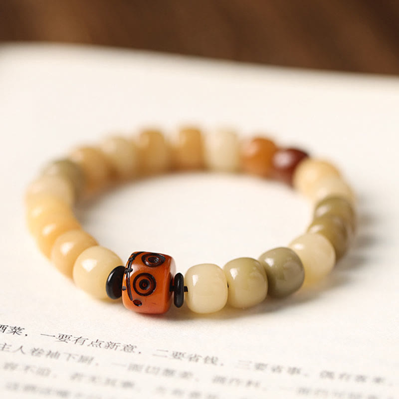 Pulsera de sabiduría Om Mani Padme Hum con semilla de Bodhi natural de Mythstone El Señor del Bosque Cadáver