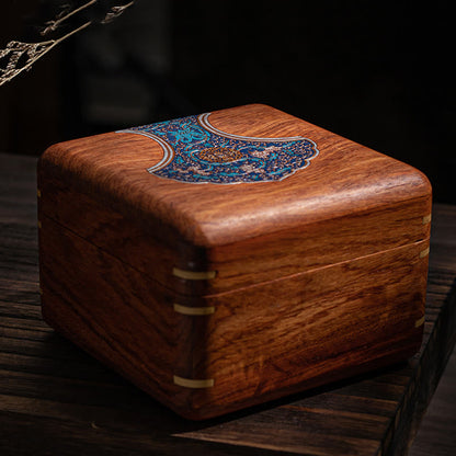 Mythstone Antique Flower Leaf Handmade Rosewood Jewelry Storage Box Wooden Gift Organizer Box