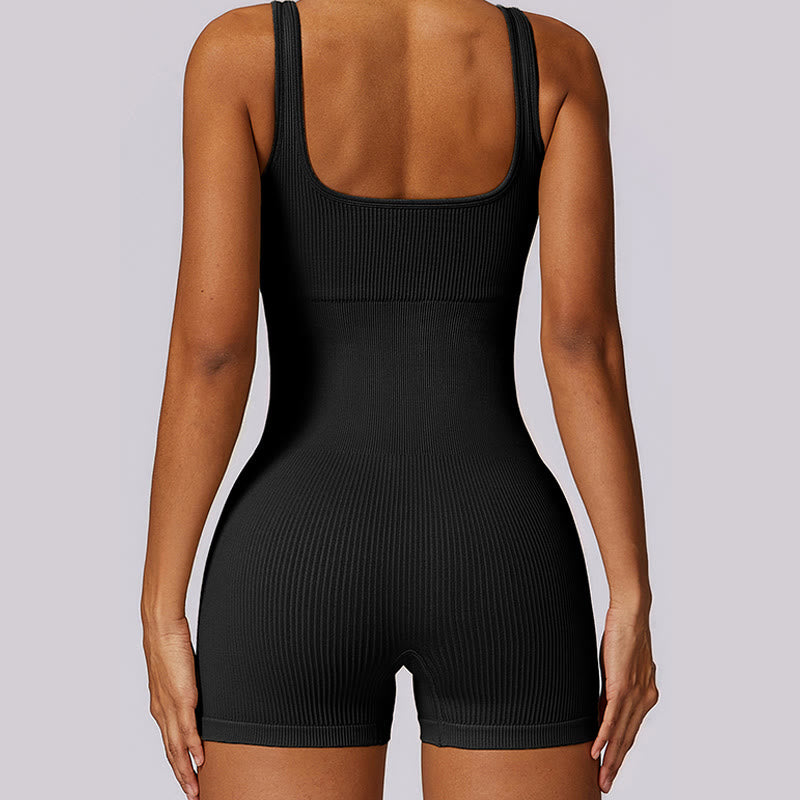 Mythstone Solid Seamless Jumpsuit Romper Sports Fitness Yoga Women Bodysuit