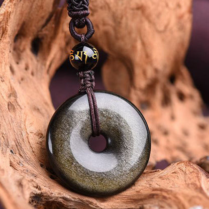 Mythstone Tibetan Obsidian Protection Necklace