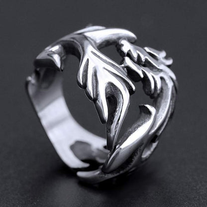 Mythstone Dragon Pattern Protection Strength Adjustable Ring