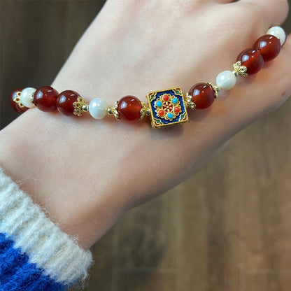 MythStone Red Agate Pearl Confidence Self-acceptance Bracelet