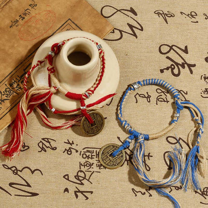 Pulsera trenzada hecha a mano con fantasmas de la montaña Mythstone que gastan dinero, riqueza y prosperidad