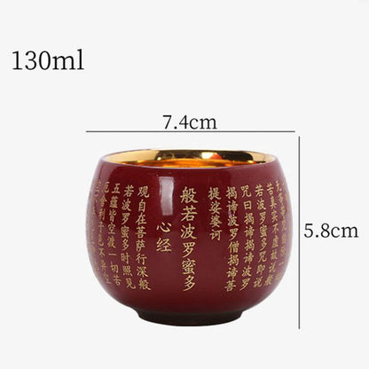 Mythstone Heart Sutra Great Compassion Mantra Engraved Ceramic Teacup Kung Fu Tea Cup