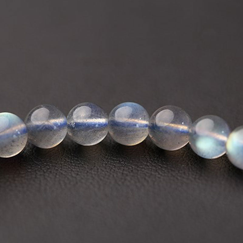 Mytthstone Natural Moonstone Flower Chram Healing Beads Bracelet