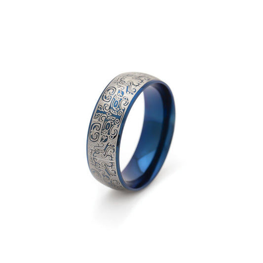 Mythstone Lucky Mythological Creature Taotie Wealth Titanium Steel Ring