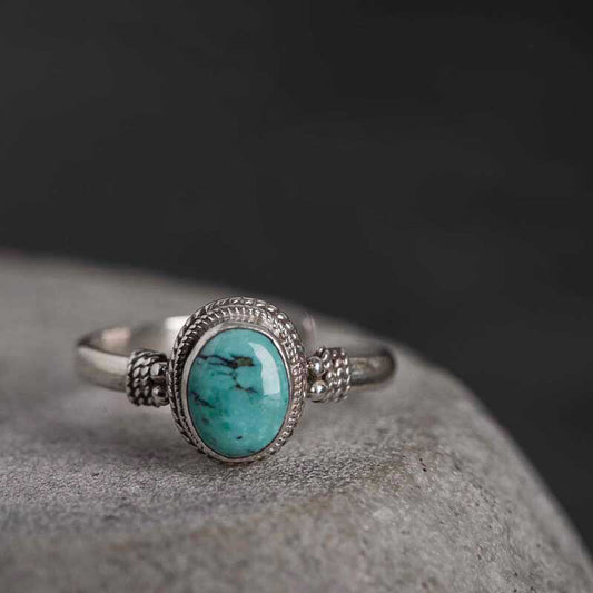 Mythstone 925 Sterling Silver Turquoise Wisdom Love Ring