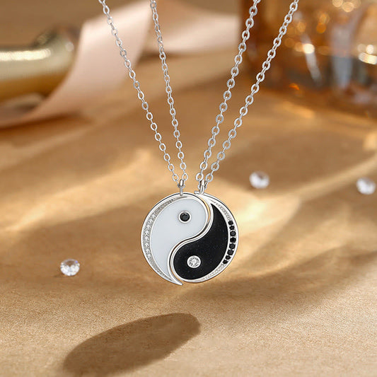 Mythstone 925 Sterling Silver Yin Yang Symbol Harmnoy Necklace Pendant