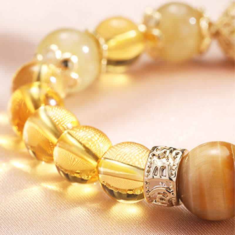 Mythstone Citrine Generosity Prosperity Beaded Bracelet