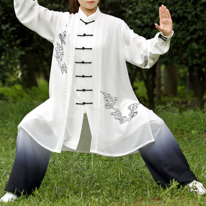 Mythstone Auspicious Clouds Gradient Meditation Prayer Spiritual Zen Tai Chi Qigong Practice Women's Clothing Set