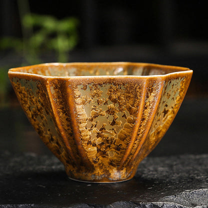 Mythstone Colorful Brown Ceramic Teacup Kung Fu Tea Cup Bowl