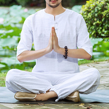 Mythstone Meditation Prayer Spiritual Zen Practice Uniform Clothing Men's Set