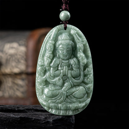 Colgante de jade natural con forma de Buda natal del zodíaco chino Mythstone para la prosperidad y la riqueza 