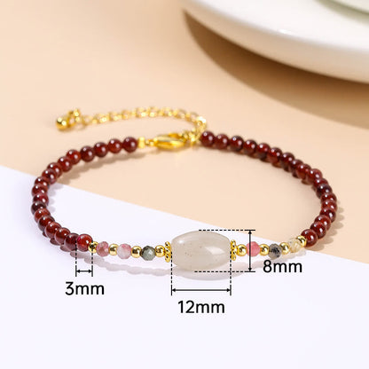 Mythstone Garnet Jade Tourmaline Bead Passion Bracelet