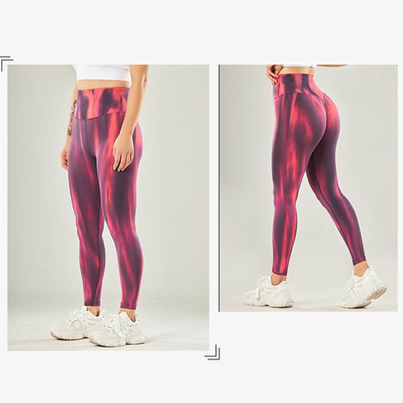 Mythstone Seamless Tie Dye Print Pants Sports High Waist Leggings Women's Yoga Pants