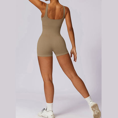 Mythstone Solid Seamless Jumpsuit Romper Sports Fitness Yoga Women Bodysuit