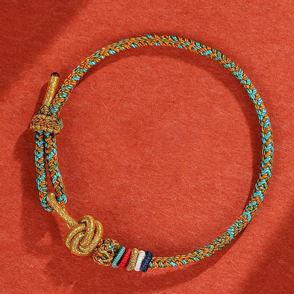 Mythstone Handmade Dunhuang Colorful Rope Protection Braid String Bracelet