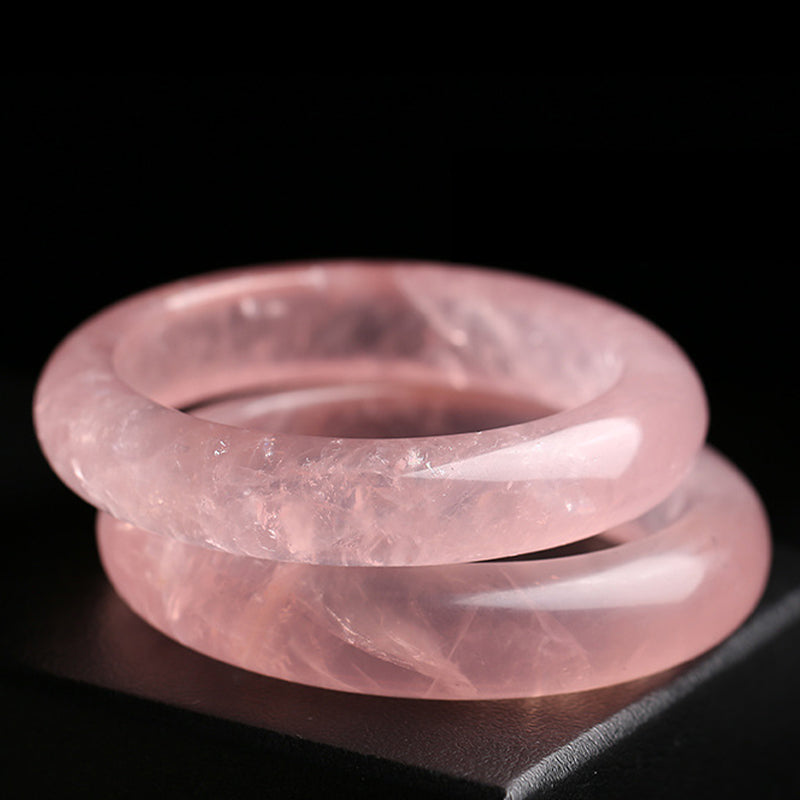 Mythstones  Natural Rose Quartz Love Caring Bracelet Bangle