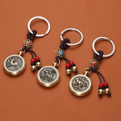 Mythstone 12 Chinese Zodiac Blessing Wealth Fortune Keychain