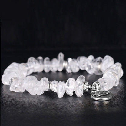 Pulsera curativa de loto de cristal blanco natural Mythstone 