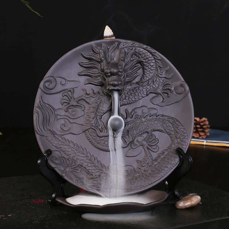 Dragon Ceramic Backflow Smoke Fountain Meditation Incense Burner