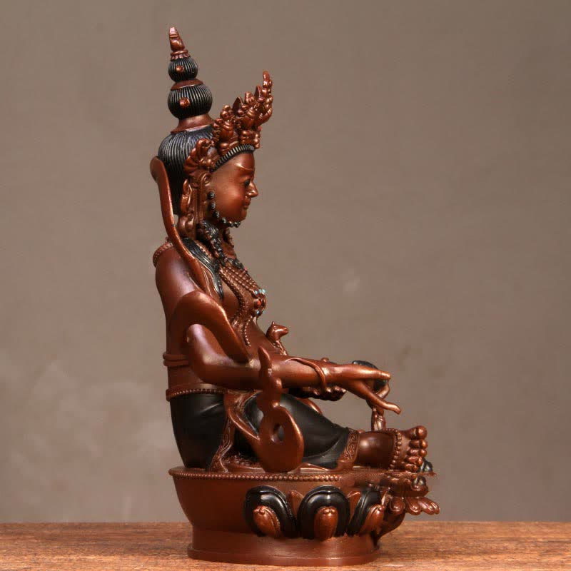 Mythstone Yellow Jambhala Bodhisattva Figurine Compassion Copper Statue Home Office Decoration