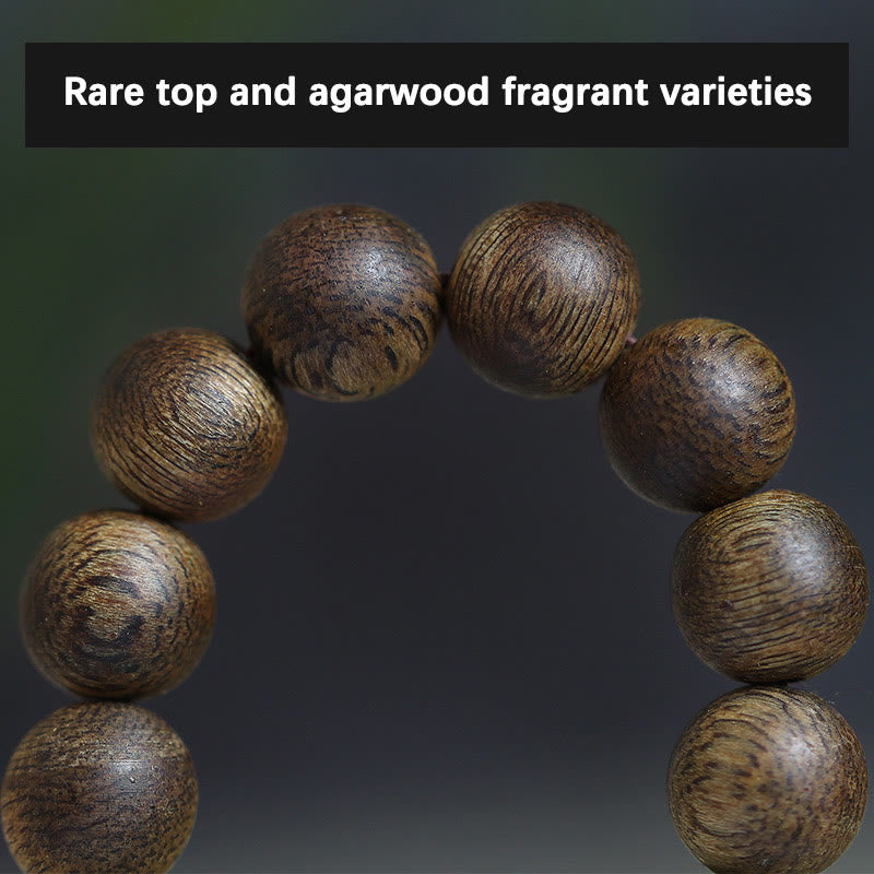 MythStone 108 Mala Beads Nha Trang Soil Buried Qinan Agarwood Balance Strength Bracelet