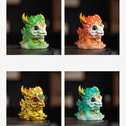 Mythstone Color Changing Small Kirin Resin Tea Pet Home Figurine Decoration