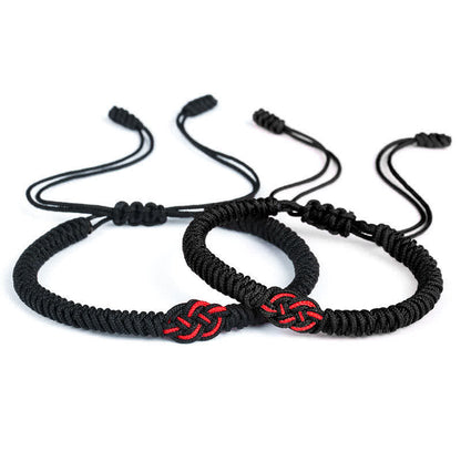 Mythstone 2Pcs Tibetan Luck Chinese Knot Protection String Bracelet