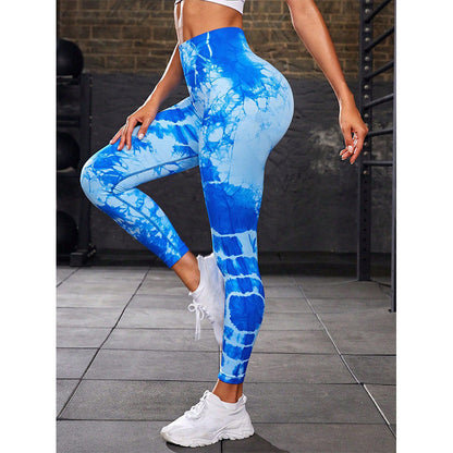 Mythstone Tie Dye Print Pants Sports Fitness Yoga High Waist Leggings Women's Yoga Pants