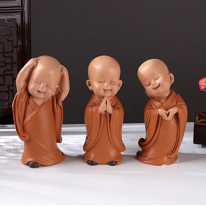 Mythstone Small Mini Meditation Praying Monk Serenity Resin Home Decoration