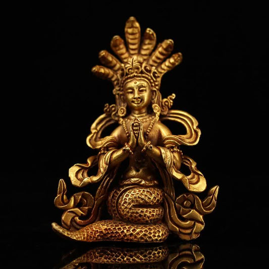 Mythstone Bodhisattva Nagarjuna Protection Copper Statue Decoration