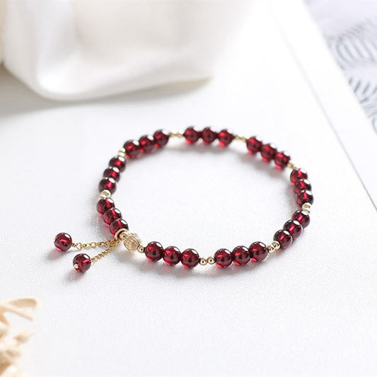 MythStone 14K Gold Natural Garnet Calm Bracelet