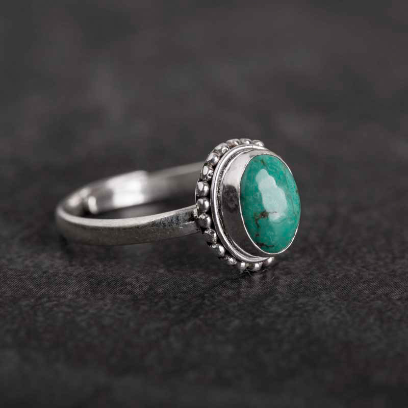 Mythstone 925 Sterling Silver Turquoise Wisdom Love Ring