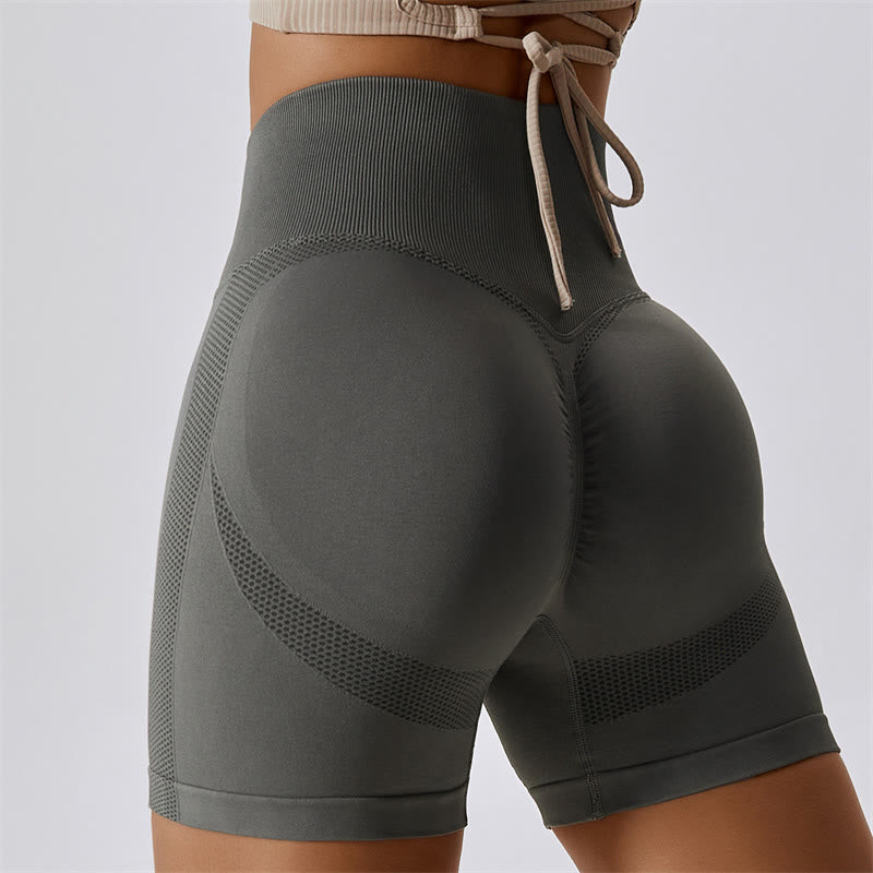 Mythstone Women Seamless Sports Fitness High Waist Yoga Workout Shorts