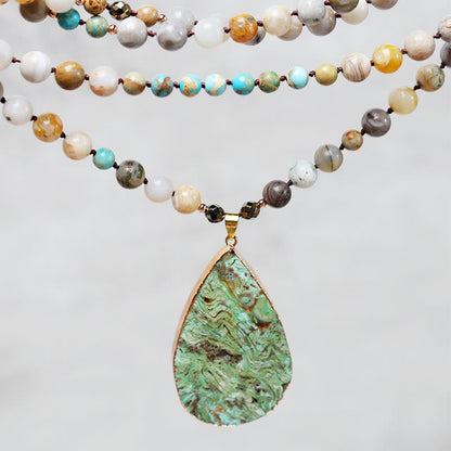 Mythstone Natural Ocean Picasso Jasper Beaded Healing Neckace