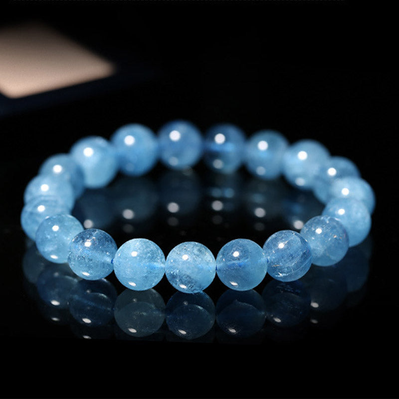 Mythstone Aquamarine Beads Peace Healing Bracelet