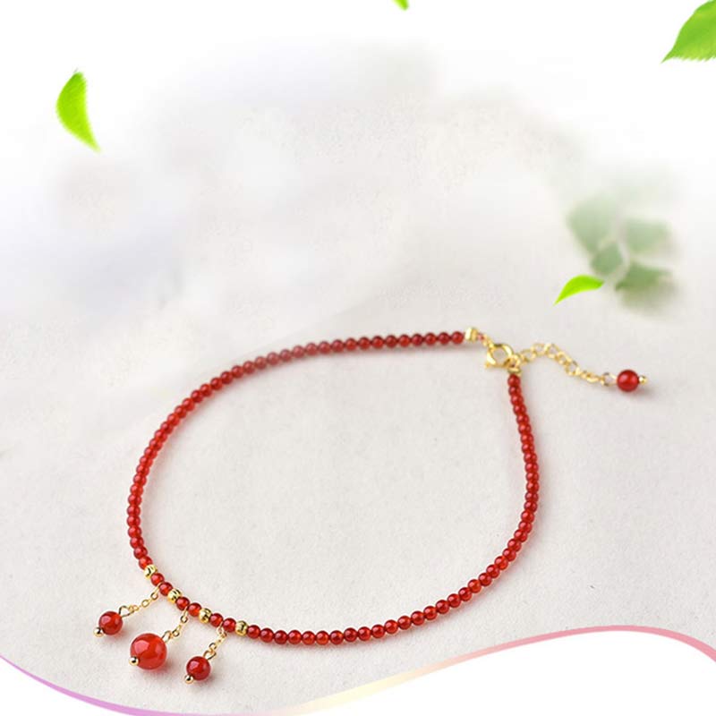 Mythstone Red Agate Confidence Calm Anklet