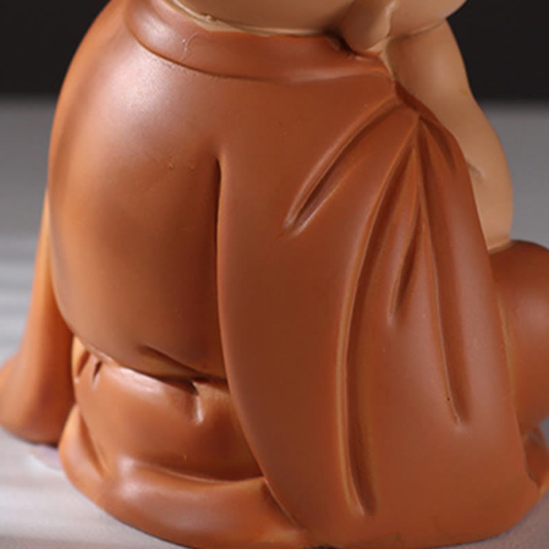 Mythstone Small Mini Meditation Praying Monk Serenity Resin Home Decoration