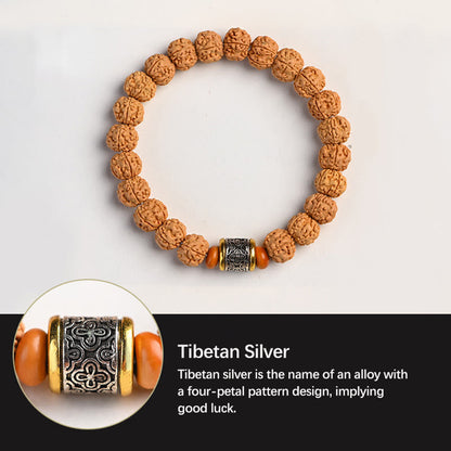 Pulsera de la riqueza y la buena suerte con la semilla de Bodhi de Rudraksha del Tíbet Mythstone