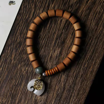 Mythstone Sandalwood Jade Elephant Protection Bracelet