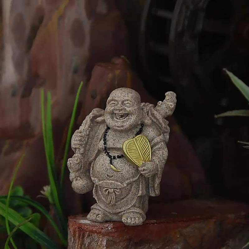 Mythstone Laughing Buddha Resin Statue Blessing Home Decoration