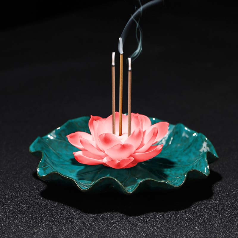 Mythstone Tibetan Lotus Blessing Incense Burner Decoration