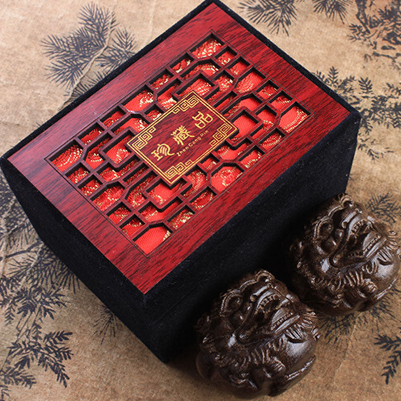 Mythstone Vietnam Agarwood 2Pcs PiXiu Peace Strength Decoration