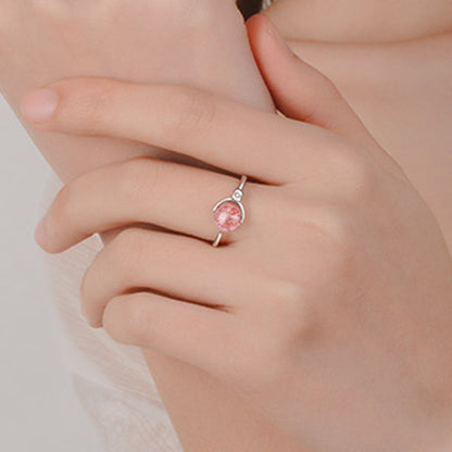 Anillo giratorio relajante de cristal rosa Mythstone 